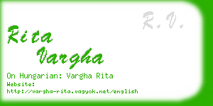 rita vargha business card